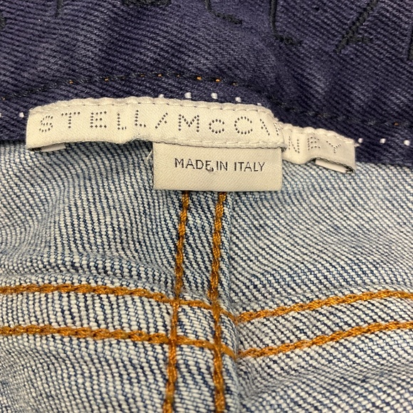 STELLA MCCARTNEY SKY BLUE DARK STONE DENIM LOGO JEANS - Picture 4 of 6